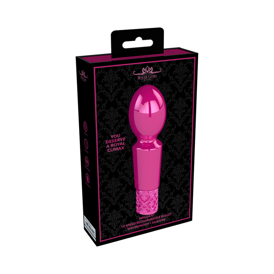 Royal Gems - Brilliant - Silicone Rechargeable Bullet - Pink