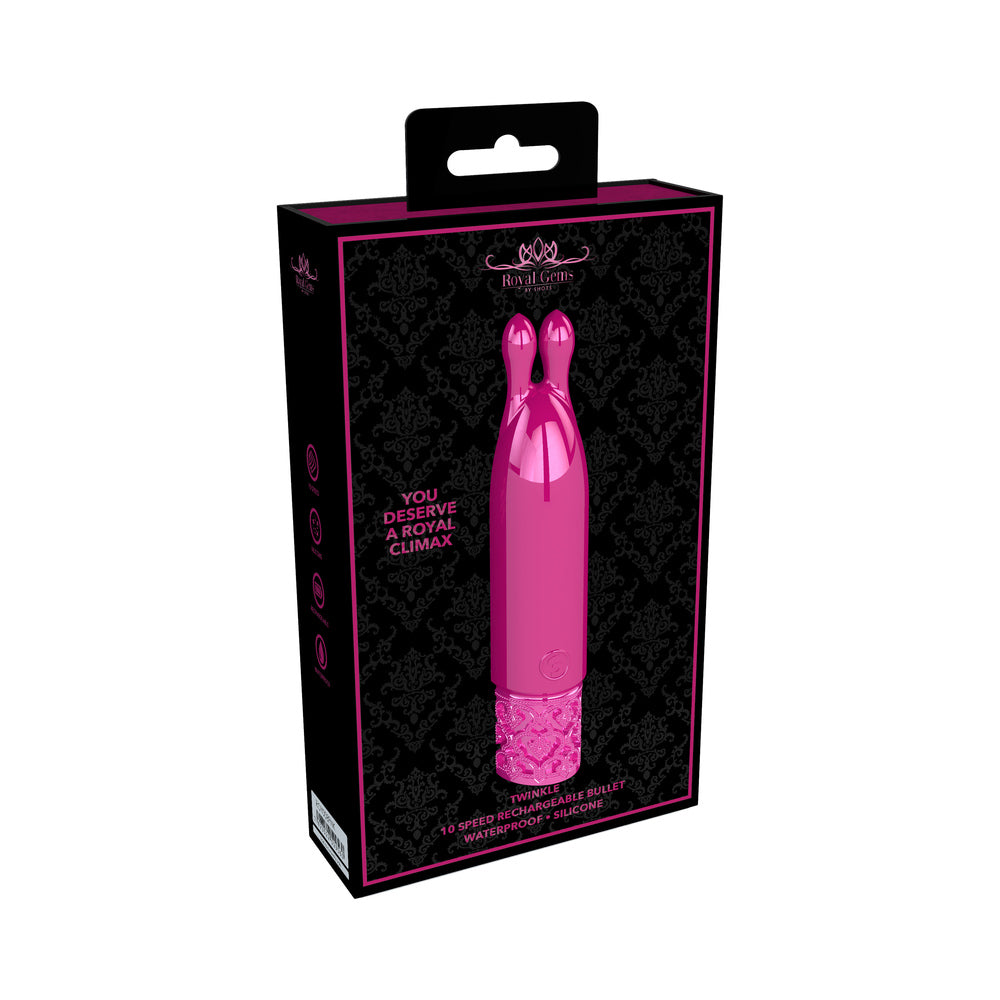 Royal Gems - Twinkle - Silicone Rechargeable Bullet - Pink