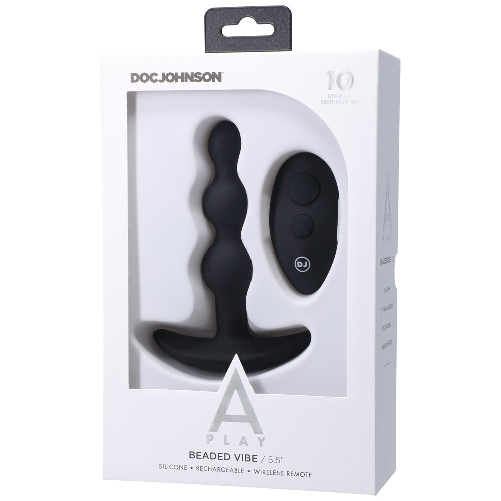 A Play Shaker Rechargeable Silicone Anal Plug W/Remote - Black