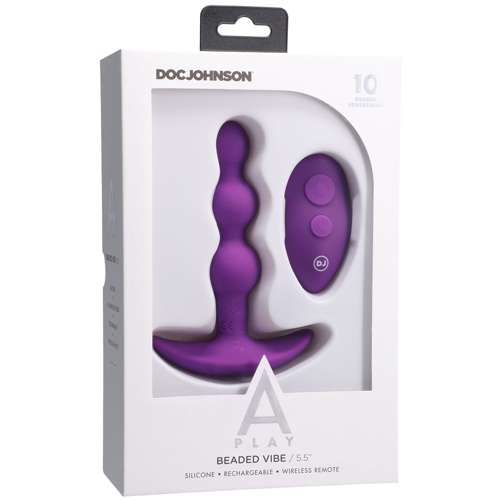 A Play Shaker Rechargeable Silicone Anal Plug W/Remote - Purple