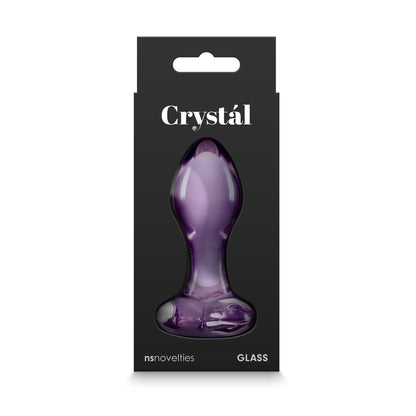 Crystal Heart Glass Anal Plug Purple