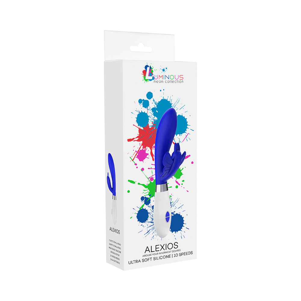 Luna Neon Alexios Ultra-Soft Silicone Dual Stimulator Blue