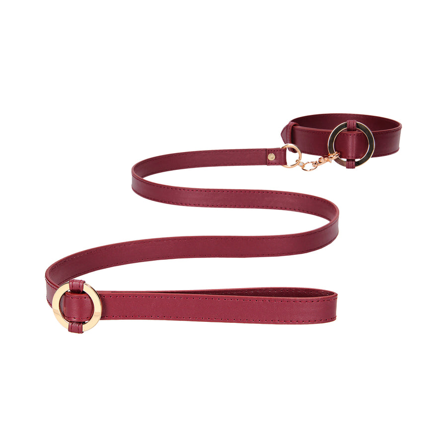 Ouch Halo Collar With Leash Burgundy