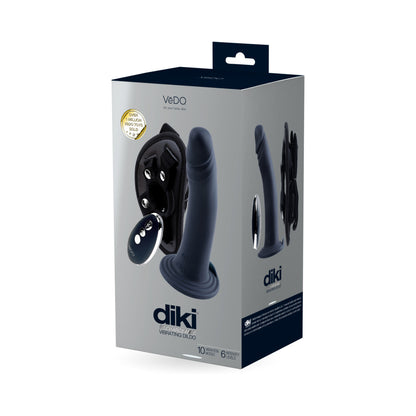 Vedo Diki Rechargeable Vibrating Dildo With Harness Just Black