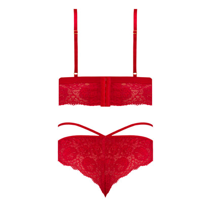 Magic Silk Sugar &amp; Spice Bra &amp; Panty Set Red S/M
