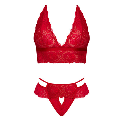 Magic Silk Sugar &amp; Spice Bra &amp; Panty Set Red S/M