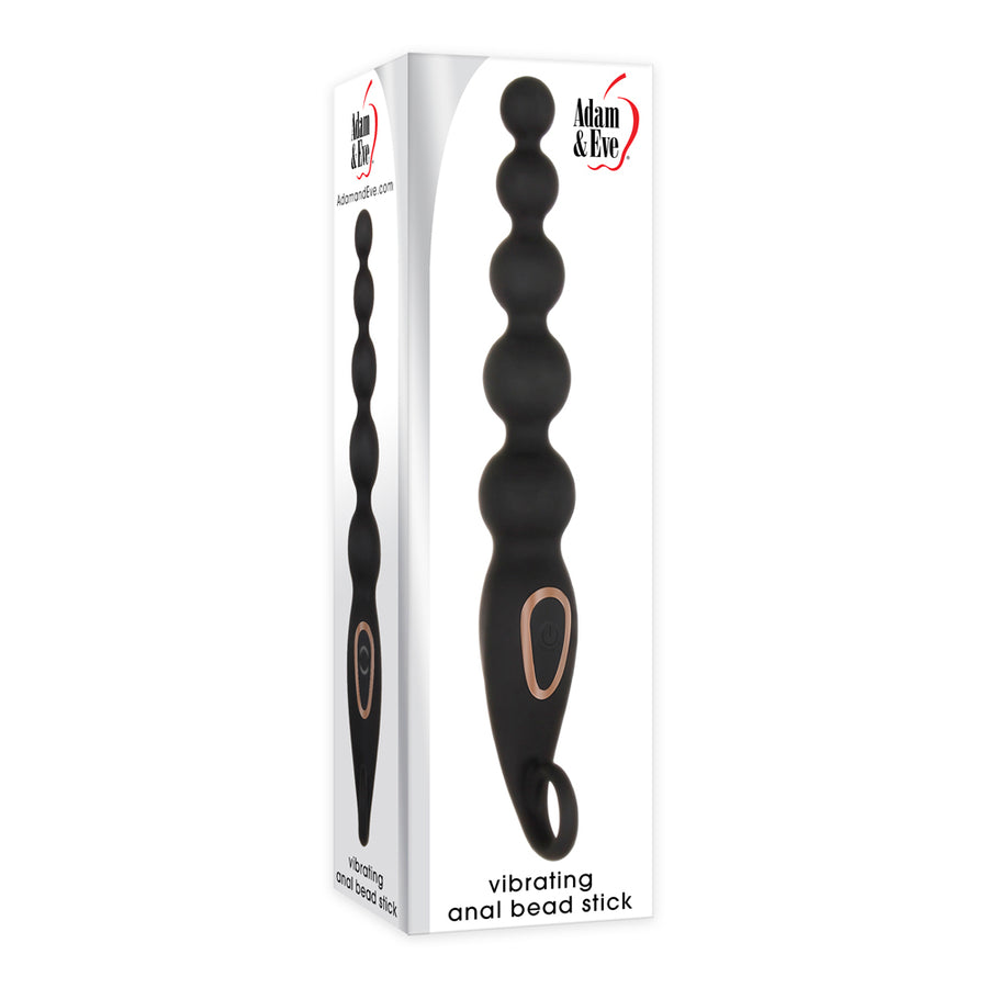 A&amp;e Vibrating Anal Bead Stick Rechareable Silicone Black