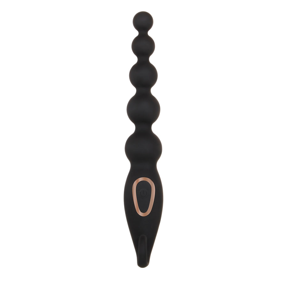 A&amp;e Vibrating Anal Bead Stick Rechareable Silicone Black