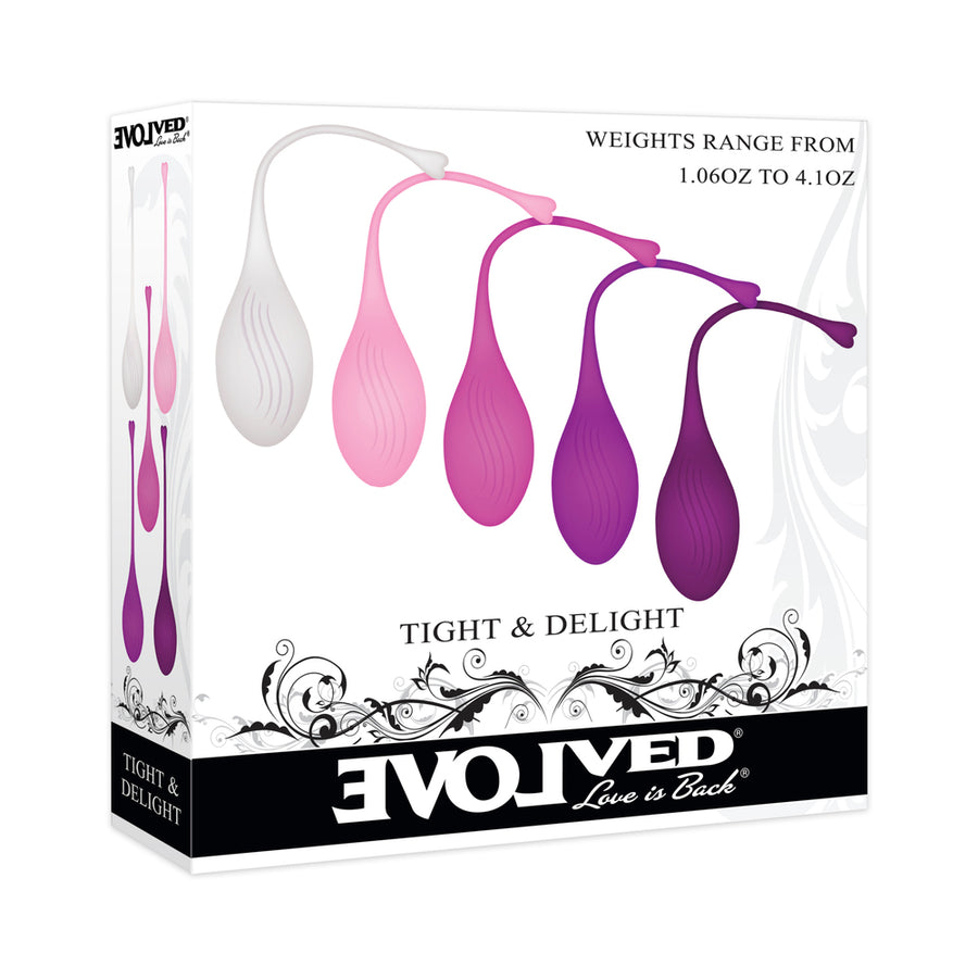 Evolved Tight &amp; Delight 5 pc Weighted Kegel Ball Set - Assorted Colors