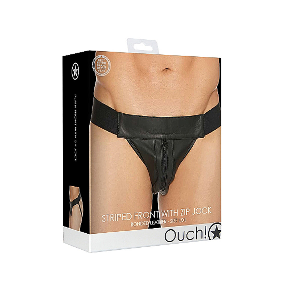 Ouch Jock Front Zip Black L/xl