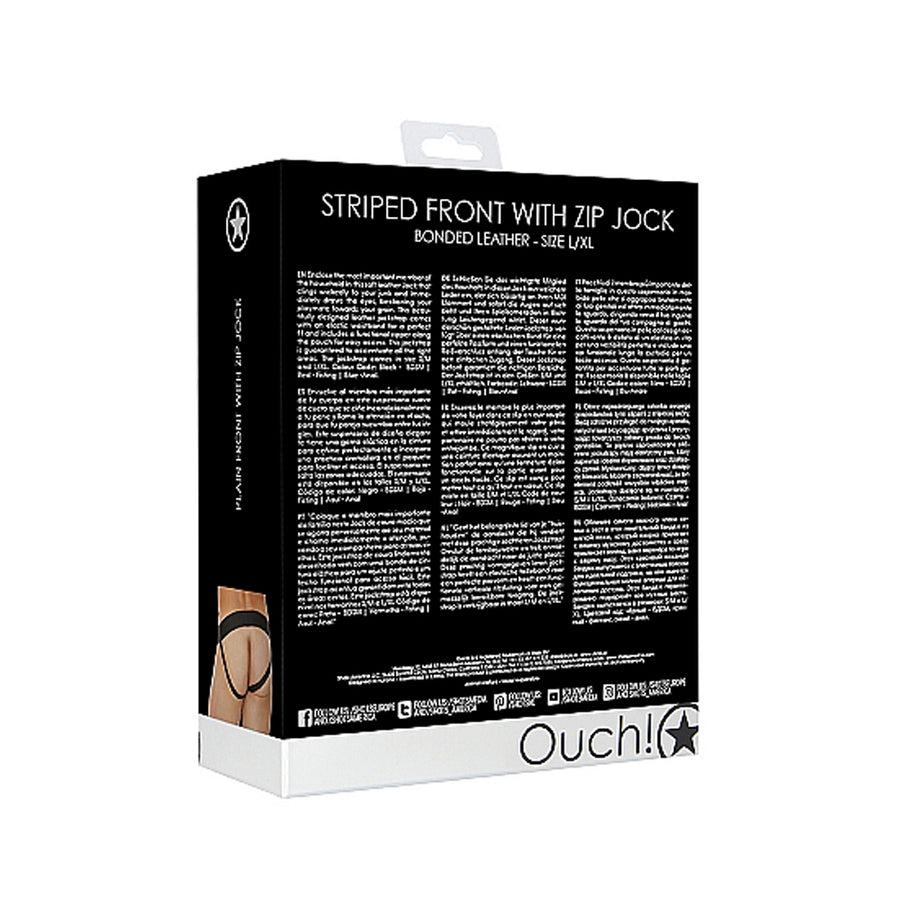 Ouch Jock Front Zip Black L/xl
