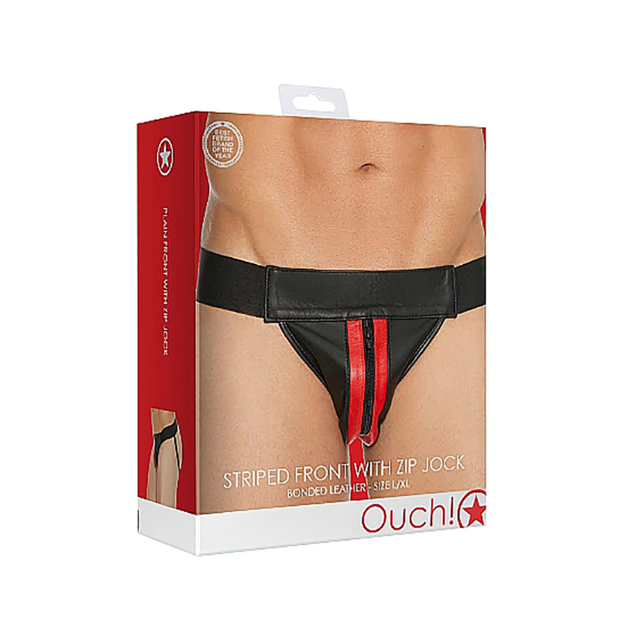 Ouch Jock Front Zip Red L/XL