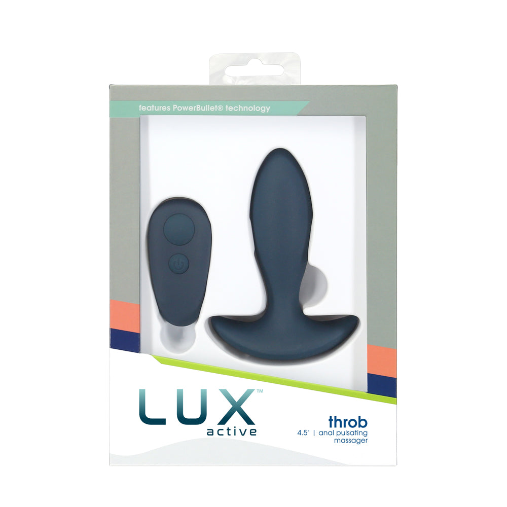 Lux Active Throb 4.5 In. Anal Pulsating Silicone Massager Black