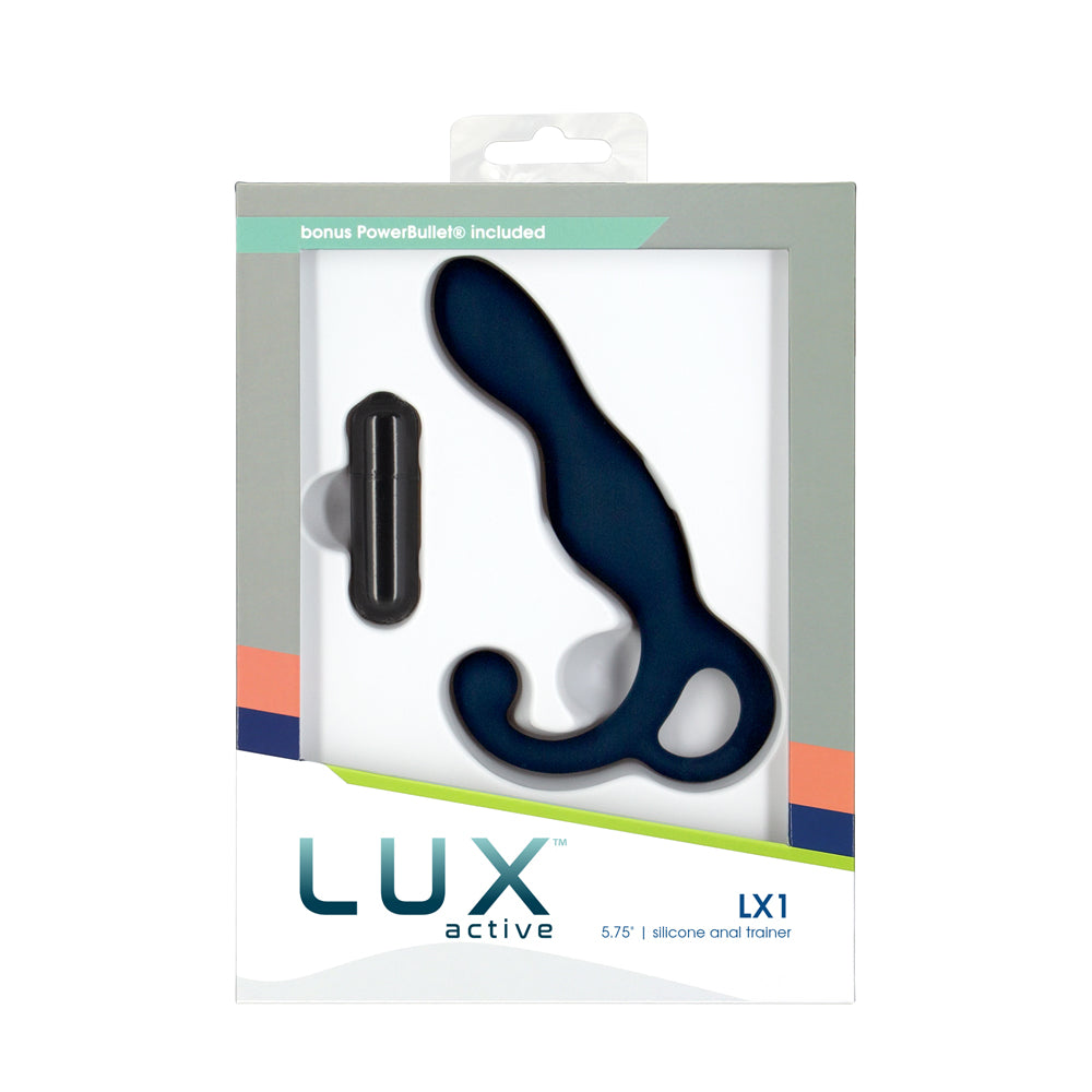 Lux Active Lx1 5.75 In. Anal Trainer Silicone With Power Bullet Dark Blue
