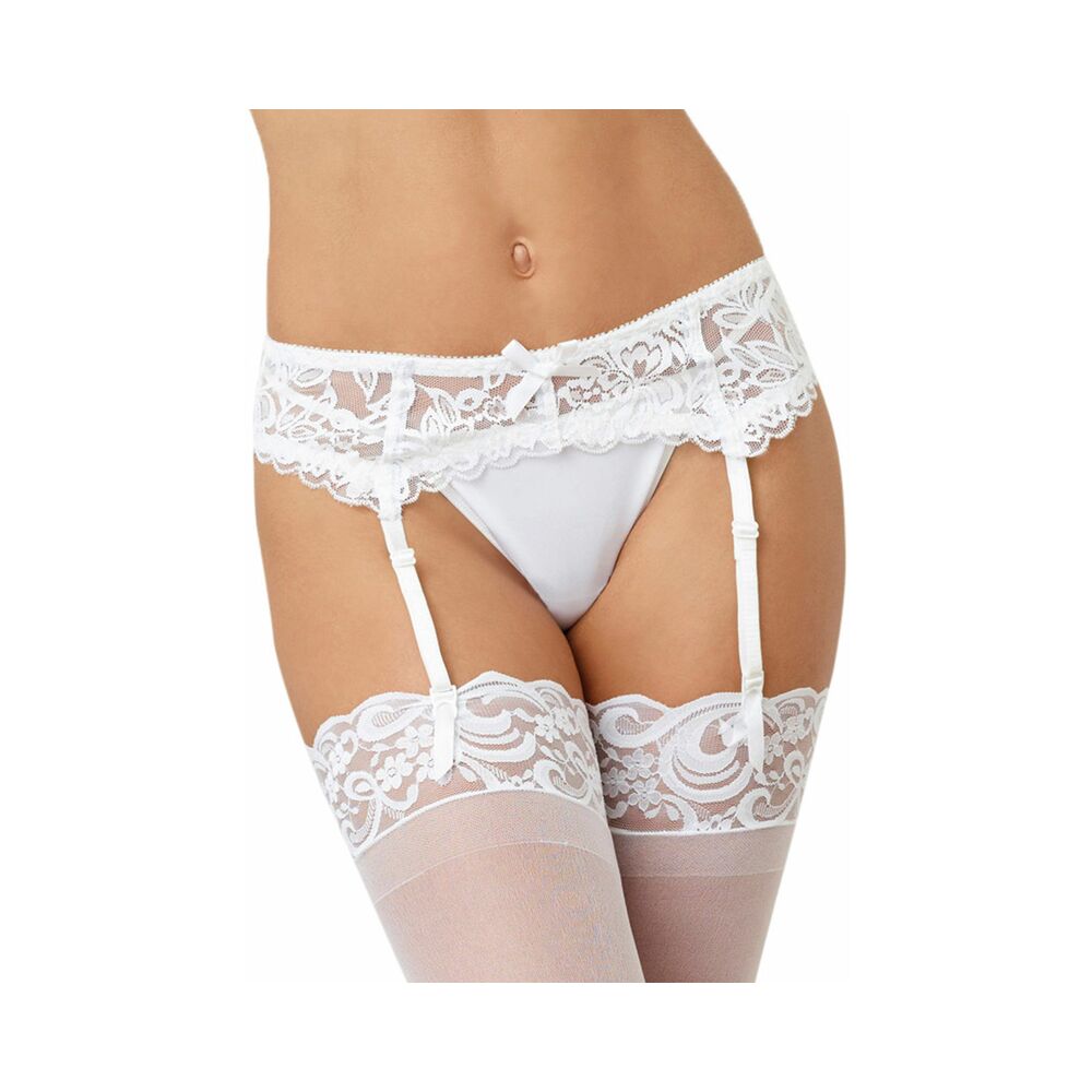 Dreamgirl Stretch Lace Garter belt with Scalloped Hem and Hook &amp; Eye Back Closure