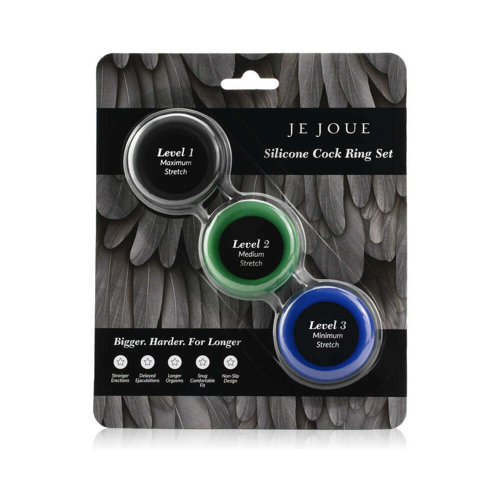 Je Joue 3-pack Silicone C-rings Black/green/blue