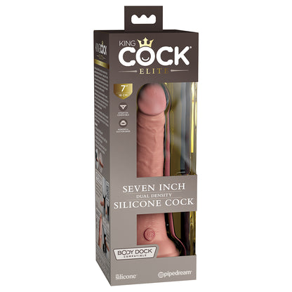 King Cock Elite Silicone Dual-Density 7 Inch Realistic Dildo Light