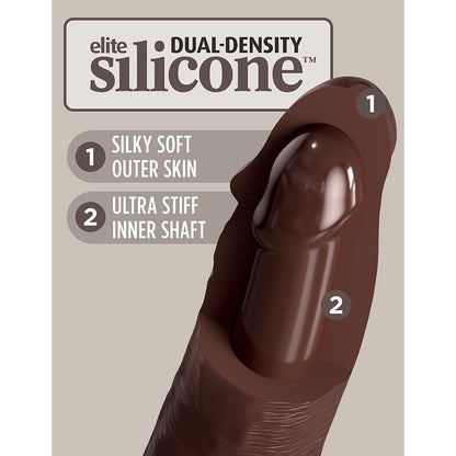 King Cock Elite Silicone Dual-density Cock 7 In. Brown