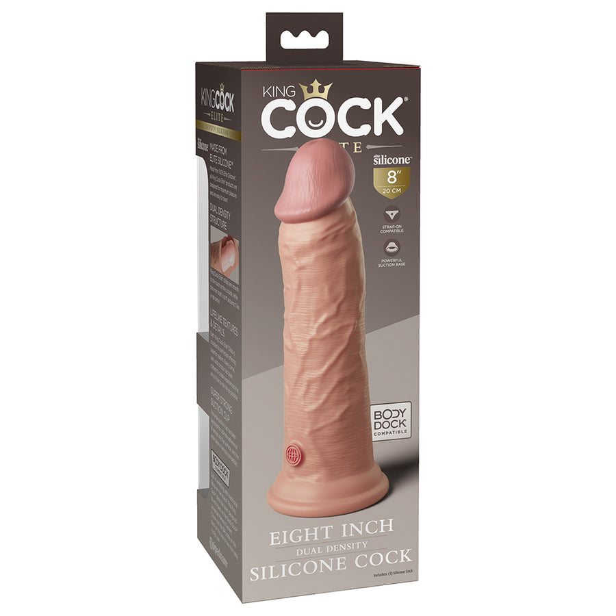 King Cock Elite Silicone Dual-density Cock 8 In. Light
