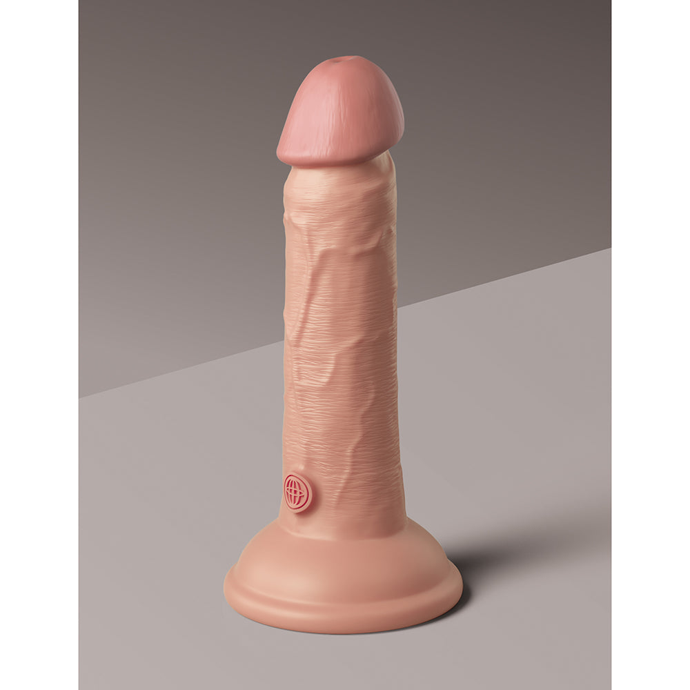 King Cock Elite Vibrating Silicone Dual-density Cock 6 In. Light