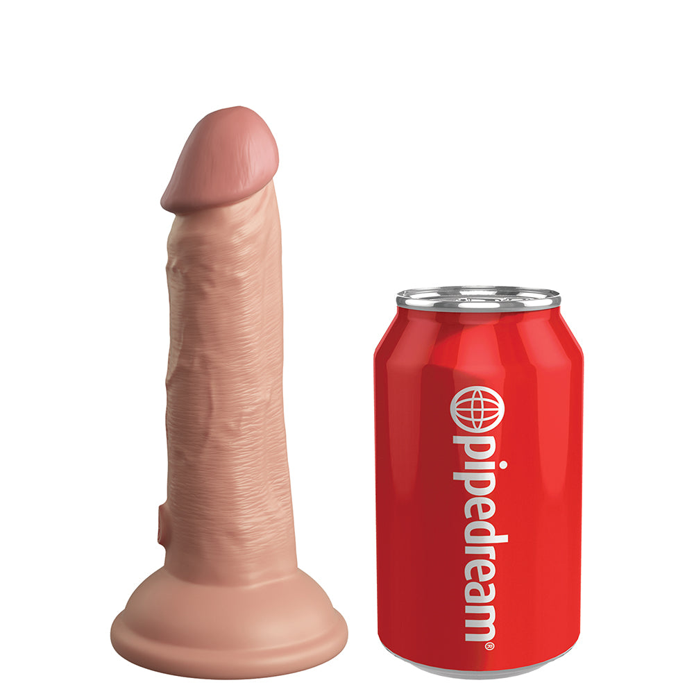 King Cock Elite Vibrating Silicone Dual-density Cock 6 In. Light