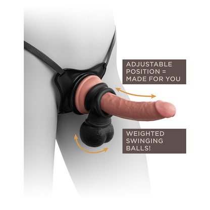 King Cock Elite The Crown Jewels Swinging Balls Weighted C-ring