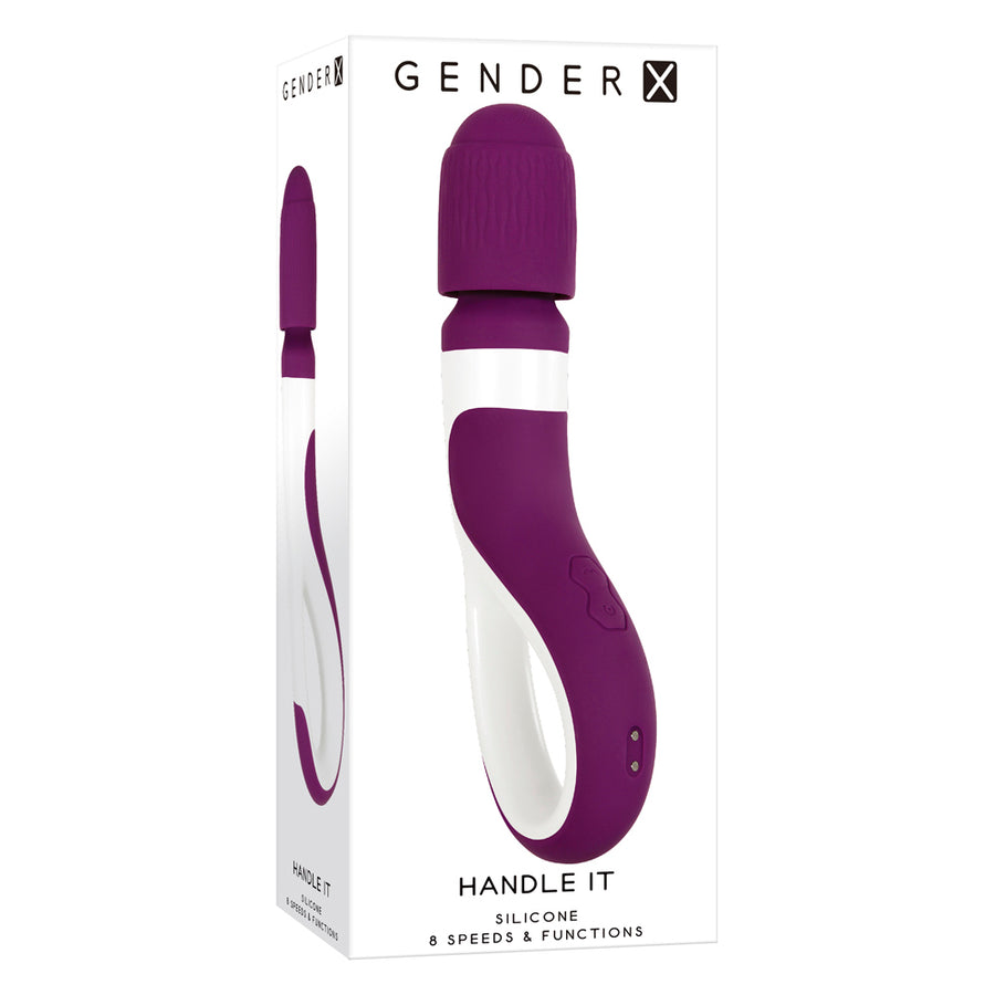 Gender X Handle It Wand Vibrator Silicone Rechargeable Purple