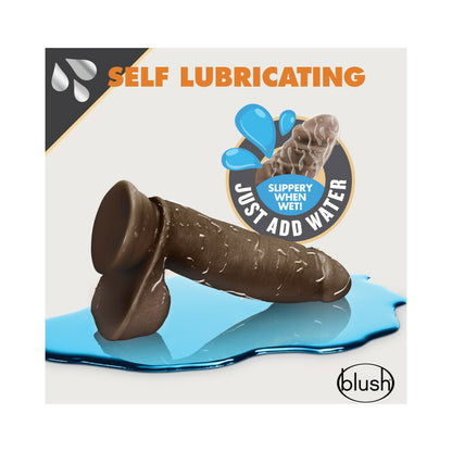 Dr. Skin Glide Self-lubricating Dildo With Balls 7 In. Chocolate
