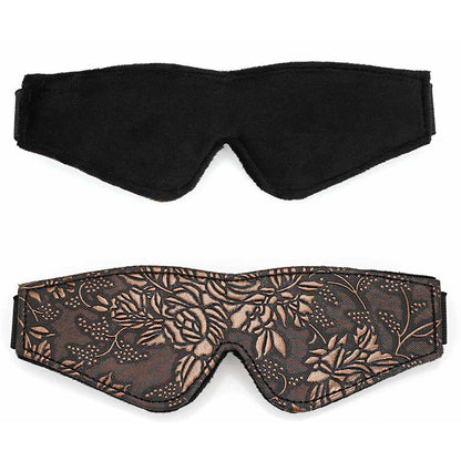 Blindfold Brown Pu Floral Print With Faux Fur Lining