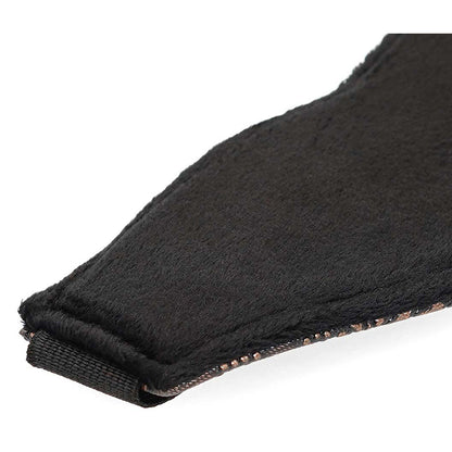 Blindfold Brown Pu Floral Print With Faux Fur Lining