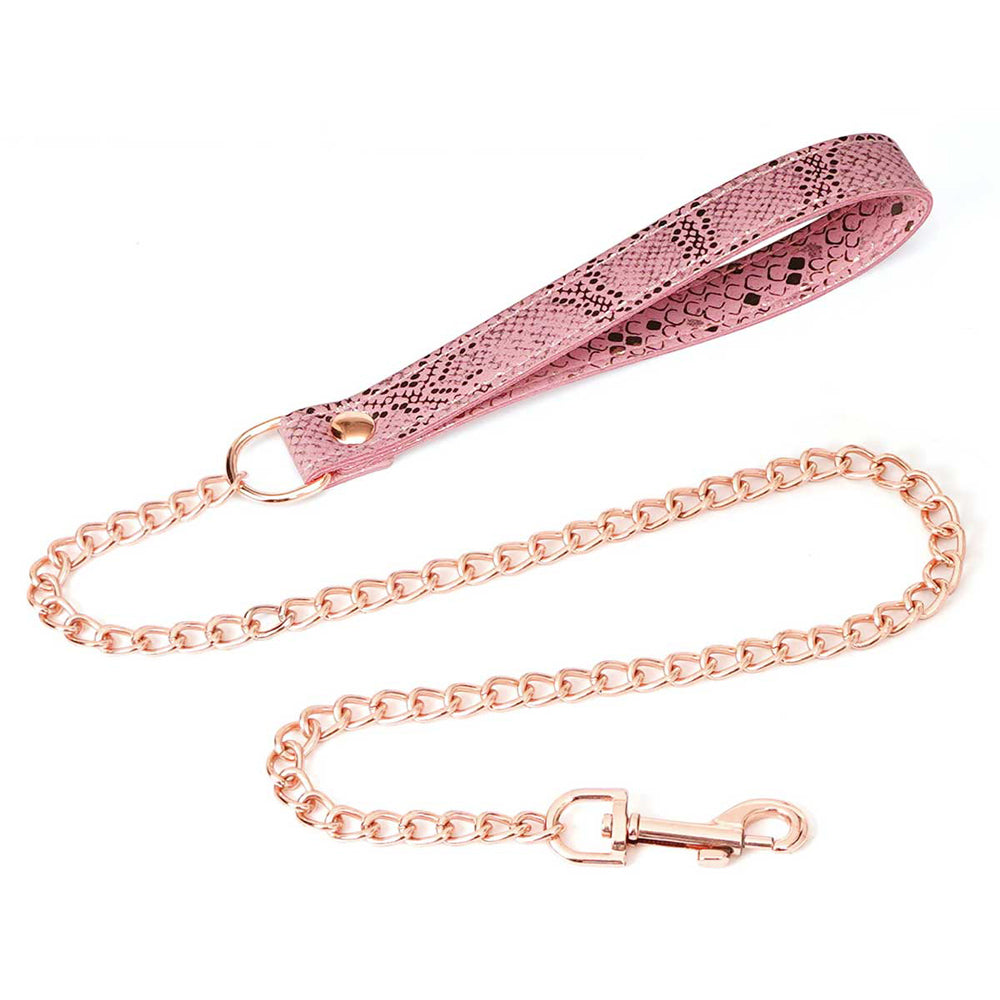 Spartacus Microfiber Collar &amp; Leash Leather Lining Pink