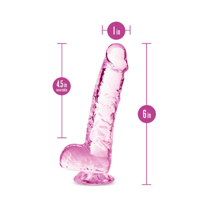 Naturally Yours Crystalline Dildo 6 In. Rose