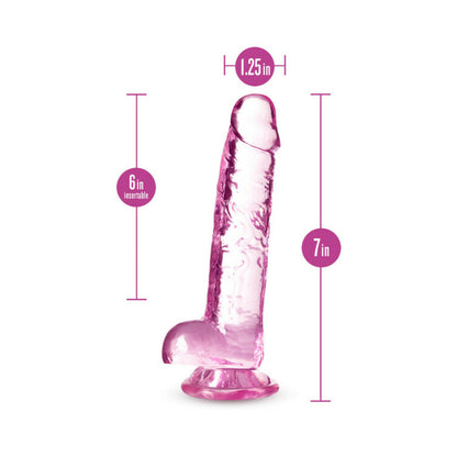Naturally Yours Crystalline Dildo 7 In. Rose