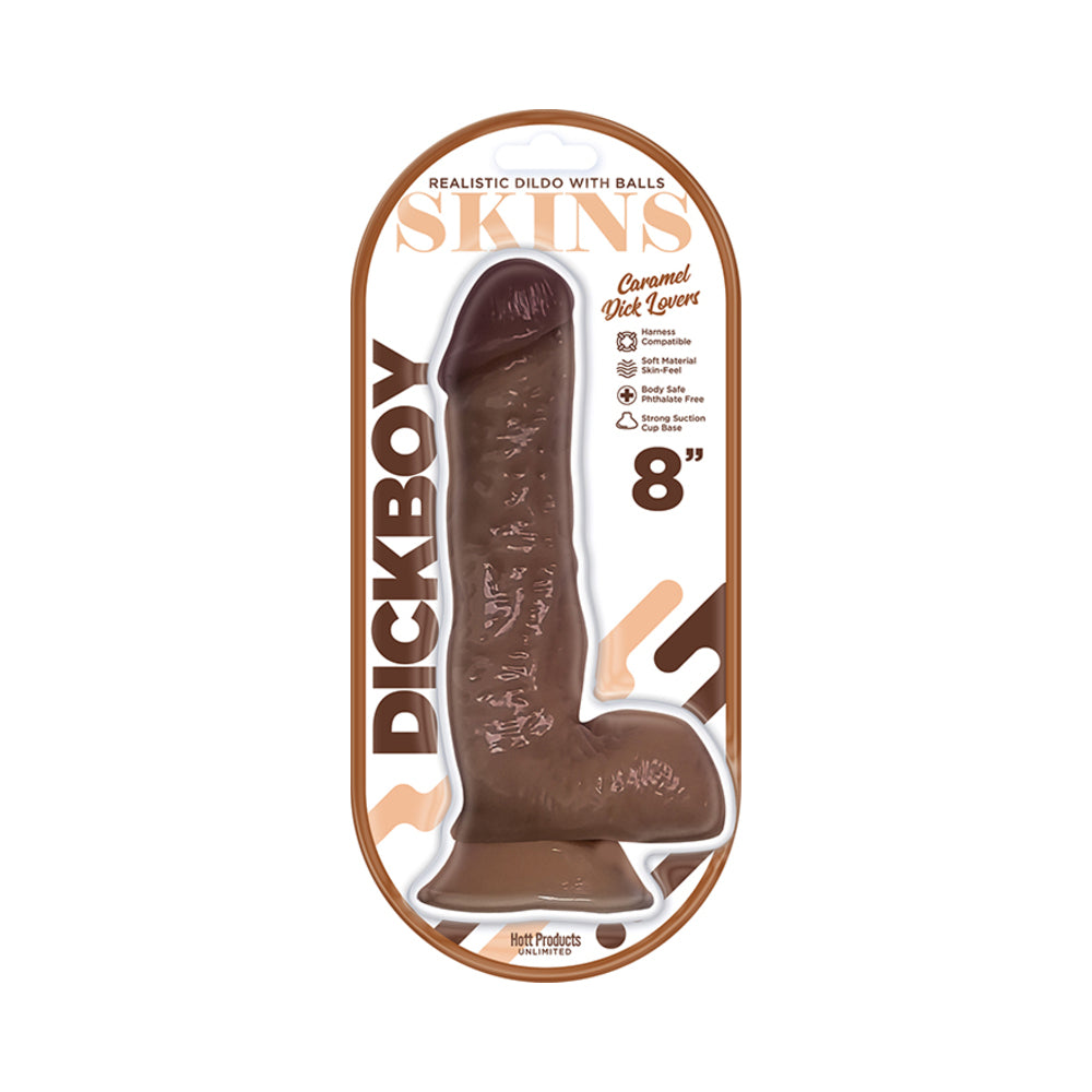 Dickboy Skins Dildo 8 In. Caramel Lovers