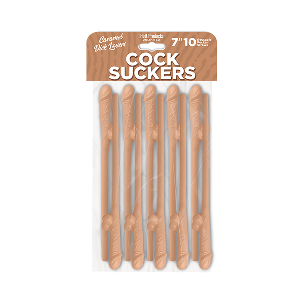 Cock Suckers Pecker Straws - Caramel Lovers Pack Of 10