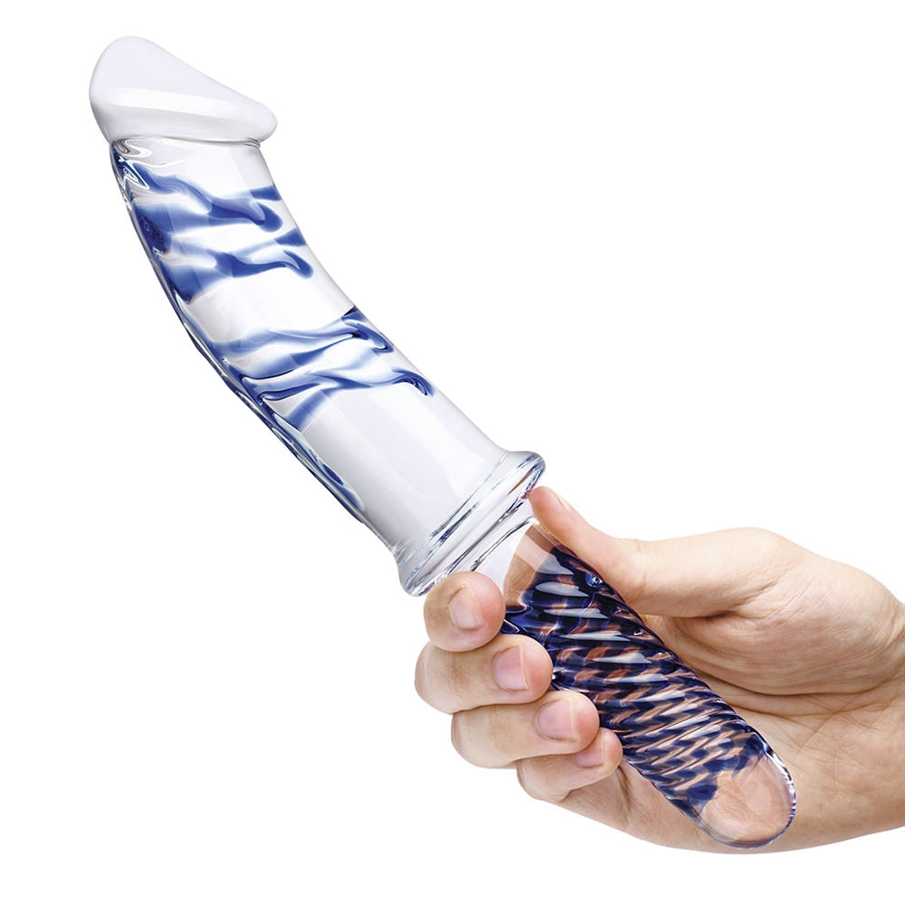 Glas Realistic Double Glass Dildo Handle 11 In.