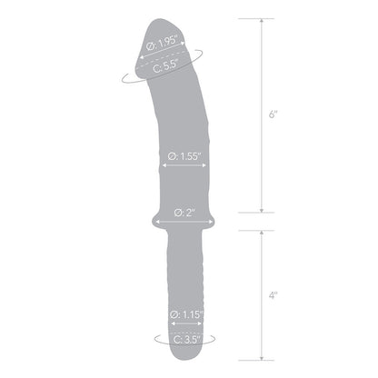 Glas Realistic Double Glass Dildo Handle 11 In.