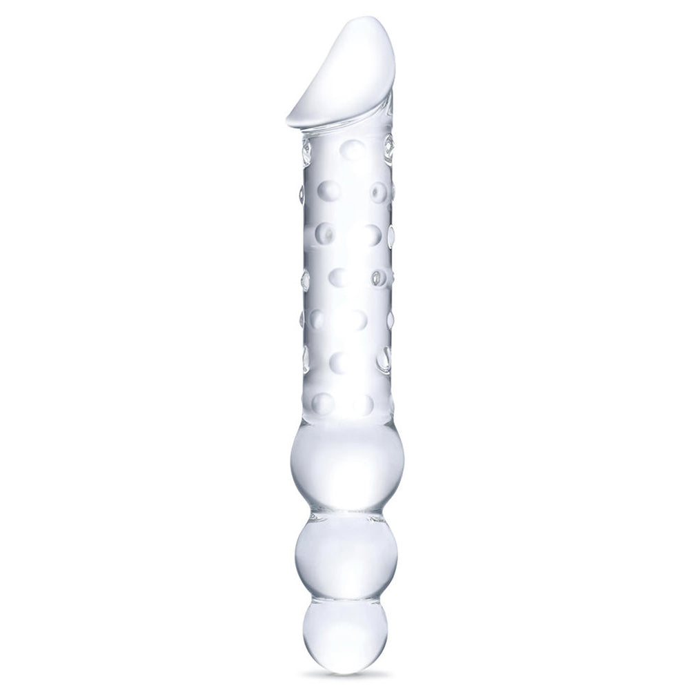 Glas Double-ended Glass Dildo With Anal Beads 12 In.