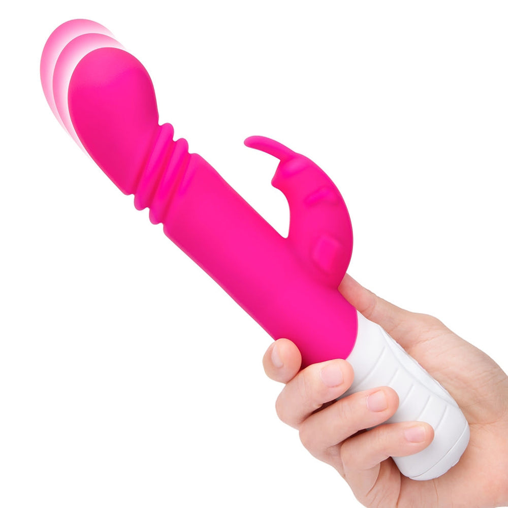 Rabbit Essentials Thrusting Slim Shaft Rabbit Vibrator Pink
