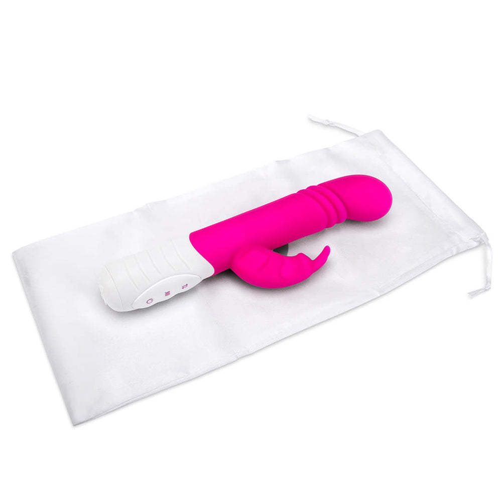 Rabbit Essentials Thrusting Slim Shaft Rabbit Vibrator Pink