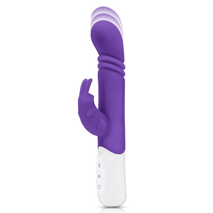 Rabbit Essentials Thrusting Slim Shaft Rabbit Vibrator Purple