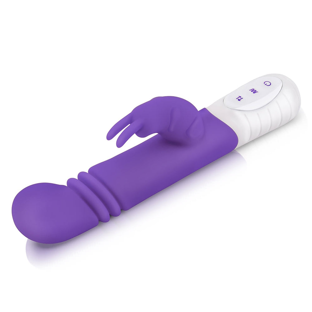 Rabbit Essentials Thrusting Slim Shaft Rabbit Vibrator Purple