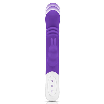 Rabbit Essentials Thrusting Slim Shaft Rabbit Vibrator Purple