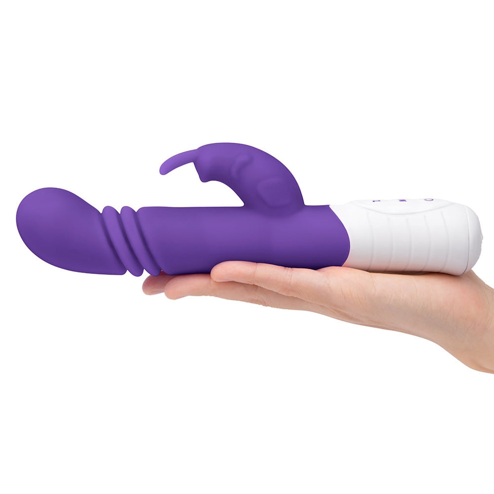 Rabbit Essentials Thrusting Slim Shaft Rabbit Vibrator Purple