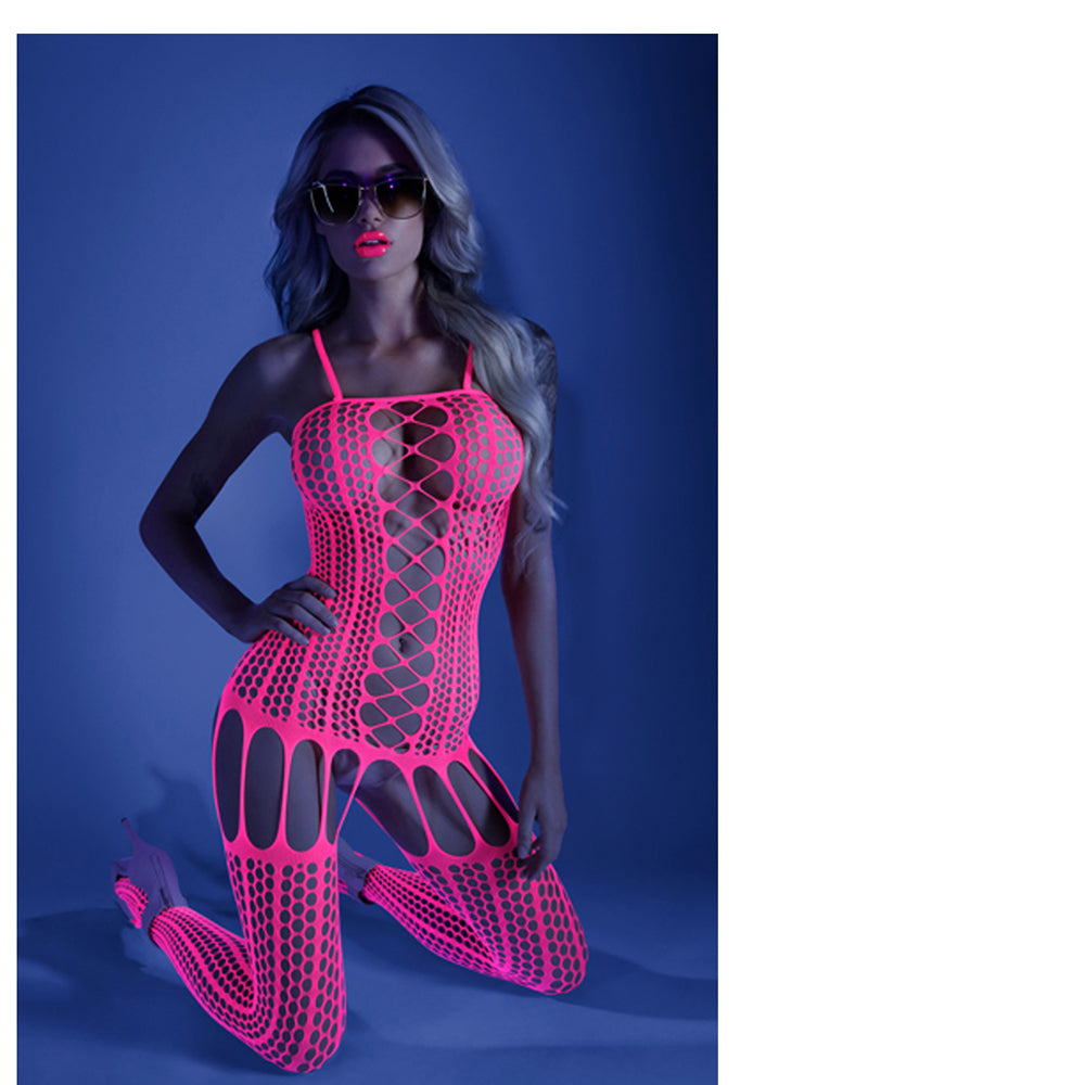 Fantasy Lingerie Glow Hypnotic Criss-Cross Paneled Bodystocking