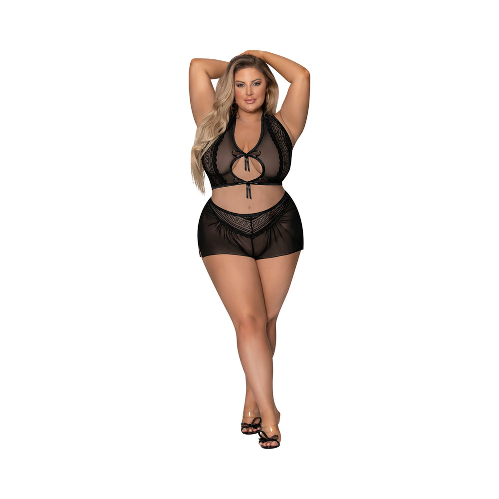 Magic Silk Modern Romance Short Robe Black Queen Size