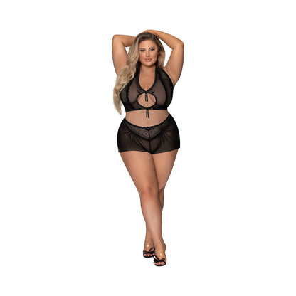 Magic Silk Modern Romance Short Robe Black Queen Size