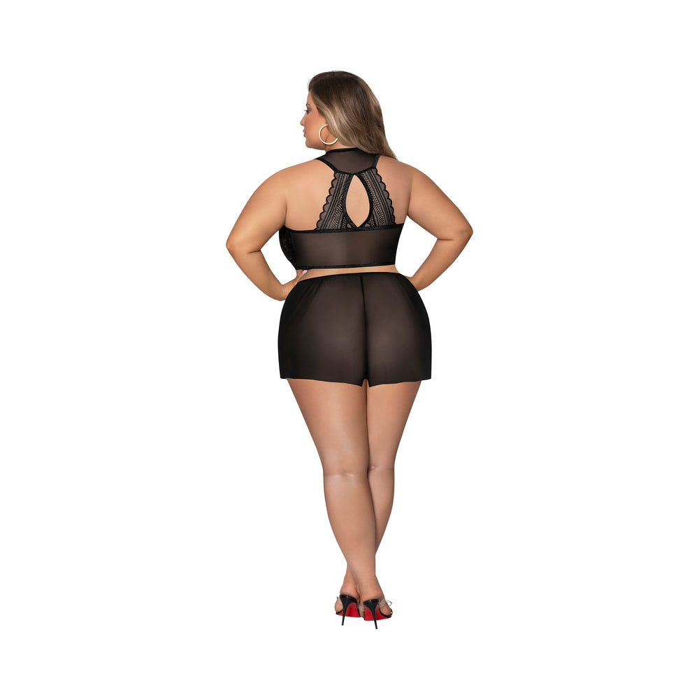 Magic Silk Modern Romance Short Robe Black Queen Size