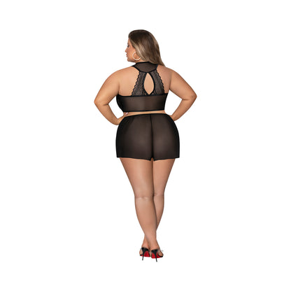 Magic Silk Modern Romance Short Robe Black Queen Size