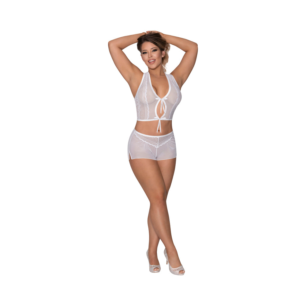 Magic Silk Modern Romance Short Robe White S/M
